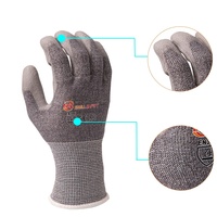 Gants de protection respirants personnalisés SNELL en HPPE enduit PU, niveau de coupe 4, avec doublure respirante, pour l'assemblage mécanique et les travaux d'entrepôt