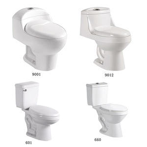 Inodoro de dos piezas de 300 mm con conexión directa, inodoro de cerámica de una pieza para baño de hotel, WC con descarga - Product Image 1