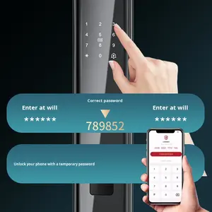 Lector <span class=keywords><strong>de</strong></span> tarjetas <span class=keywords><strong>de</strong></span> huella dactilar con bloqueo inteligente antirrobo semiautomático abierto con una <span class=keywords><strong>mano</strong></span> para entrada <span class=keywords><strong>de</strong></span> <span class=keywords><strong>madera</strong></span> WIFI casa <span class=keywords><strong>de</strong></span> alquiler electrónica - Product Image 5