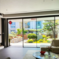 Porte coulissante insonorisée moderne ultra-étroite |   Porte en verre minimaliste en aluminium |   Technologie Silent Glide pour la villa de luxe SEA