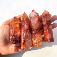 Toplu toptan doğal kristal taş dikilitaş kristal değnek noktası yangın kuvars kulesi şifa cilalı noktaları