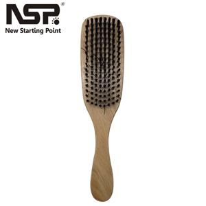 Peluquería belleza herramientas para el cabello portátil elegante pequeño peine brocha de afeitar barba de <span class=keywords><strong>doble</strong></span> cara mango de madera cepillo de cerdas - Product Image 3