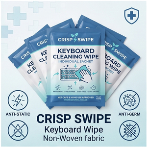 Lingettes nettoyantes électroniques personnalisées en emballage individuel, sans traces, sans peluches, sans danger pour les écrans, lingettes humides pour moniteur d'<span class=keywords><strong>ordinateur</strong></span> et clavier - Product Image 1