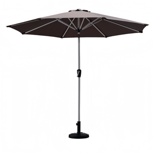 Parasol de terrasse commercial moderne pliable et étanche 2,7 m avec structure en fer robuste thermolaquée, manivelle et aérations anti-vent pour café - Product Image 6