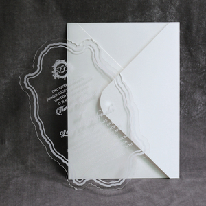 Cartes d'invitation de <span class=keywords><strong>mariage</strong></span> en sérigraphie blanche spéciale avec enveloppe <span class=keywords><strong>simple</strong></span> blanche - Product Image 4