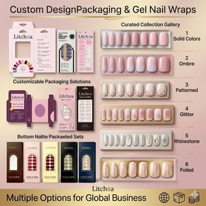 Envolturas <span class=keywords><strong>de</strong></span> <span class=keywords><strong>Gel</strong></span> para <span class=keywords><strong>Uñas</strong></span> 3D Micro-Reflectantes Doble Curado, Fáciles <span class=keywords><strong>de</strong></span> Despegar, Sin UV, No Tóxicas, con Corazones Dorados y Brillo Negro en Contraste, Venta al por Mayor - Product Image 5