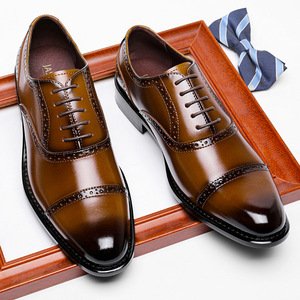 Chaussures Oxford pour hommes en cuir véritable imperméable, fabriquées à la main, pour mariage, formelles, décontractées, avec des sangles antidérapantes - Product Image 3