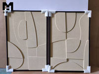 Peinture murale abstraite géométrique moderne de haute qualité, faite à la main, en relief 3D en grès, pour la décoration du salon