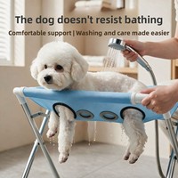Support de bain pliable et imperméable Furrivo pour animaux de compagnie, avec hamac de toilettage en maille pour petits chiens et chats