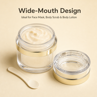 Ensemble d'emballages de luxe en acrylique pour soins de la peau avec flacon de lotion, flacon pulvérisateur et pot de crème pour marques de beauté en marque blanche