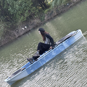 <span class=keywords><strong>Kayak</strong></span> <span class=keywords><strong>de</strong></span> <span class=keywords><strong>pêche</strong></span> <span class=keywords><strong>à</strong></span> pédales <span class=keywords><strong>à</strong></span> aileron pour 1 personne, 10,4 pieds, avec moteur électrique, matériau HDPE durable pour canoë océanique - Product Image 2