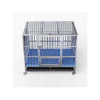 Cage pour chien en acier inoxydable, niche pliable, robuste, avec roues, pour l'extérieur