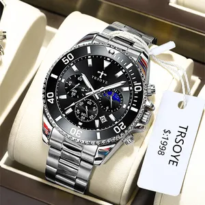Качественный крепеж из нержавеющей стали Кварцевые часы мужские оригинальные брендовые кварцевые часы мужские наручные часы марки Luxury montre, TRS688