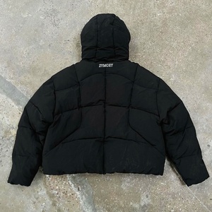 Custom Windproof Waterproof Coat Oversized Quilted Bomber Down Bubble <b>Zip</b> <b>up</b> <b>Jackets</b> Black Polyester Men's Winter Puffer <b>Jacket</b> - Product Image 2