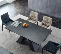 Table à manger multifonctionnelle escamotable avec rail coulissant intégré, mécanisme télescopique robuste et extensible