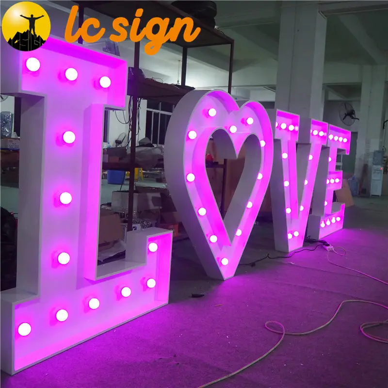 Utdoor-letras 3D gigantes, marquesina LED decorativa grande para decoración de eventos