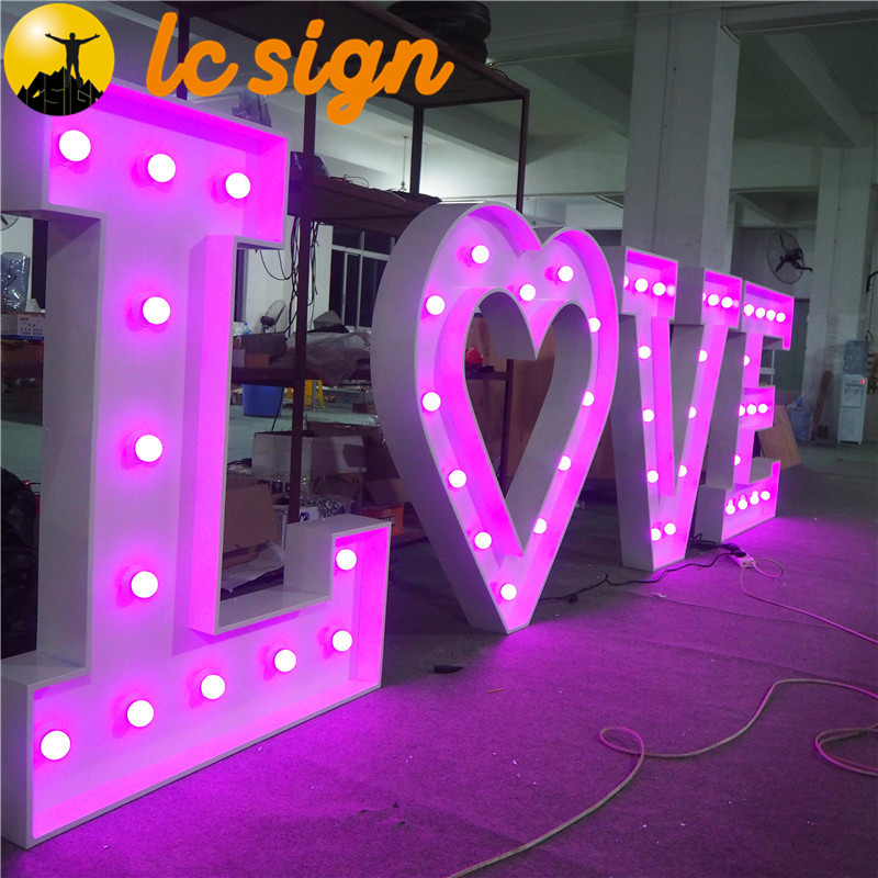 Lettere 3d giganti all'aperto grandi lettere decorative a tendone a led per la decorazione di eventi