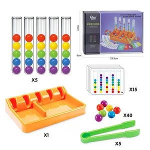 Juguete <span class=keywords><strong>Montessori</strong></span> de Coordinación Mano-Ojo, Tubo de Plástico con Cuentas y Bolas de Arcoíris para Clasificar, para Niños de 2 a 4 Años, Educación Temprana - Product Image 6