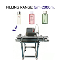 Machine de remplissage semi-automatique industrielle de table, contrôlée par PLC, 5 ml-2000 ml, pour bouteilles en verre, boissons et liquides cosmétiques
