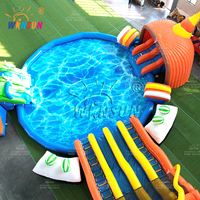 WINSUN Toboggan aquatique gonflable Octopus et château gonflable certifié CE en PVC, capacité 100-500 kg