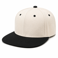 Gorra Personalizada de Visera Plana, Color Blanco y Negro, Estilo Snapback, Dos Tonos, Streetwear, Hip Hop, Fabricante OEM ODM