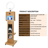 Nuevo Fotomatón Retro con Acabado de Madera para Bodas y Fiestas, Software Gratuito, Plantillas Personalizadas, Estuche de Transporte