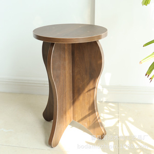 Cream Colored Small <b>Stool</b> Solid Wood Cloud Shape Edge Coffee Table Multi Purpose <b>Storage</b> Home Use - Product Image 5