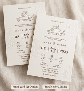 Bellissime Lettere d'Amore Scritte a Mano su Carta Artistica Goffrata, Inviti di Nozze con Buste - Product Image 4
