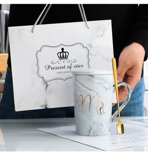 Unique Products to Sell Online 2025 Pair of Ceramic Mugs Lid and Spoon With Velvet <b>Gifts</b> Box for Cheapest Corporate Items - Product Image 4