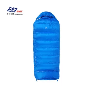 Kantong tidur amplop anak-anak, kantong tidur musim dingin tebal dapat ditarik Anti Guling berkemah portabel bawah biru