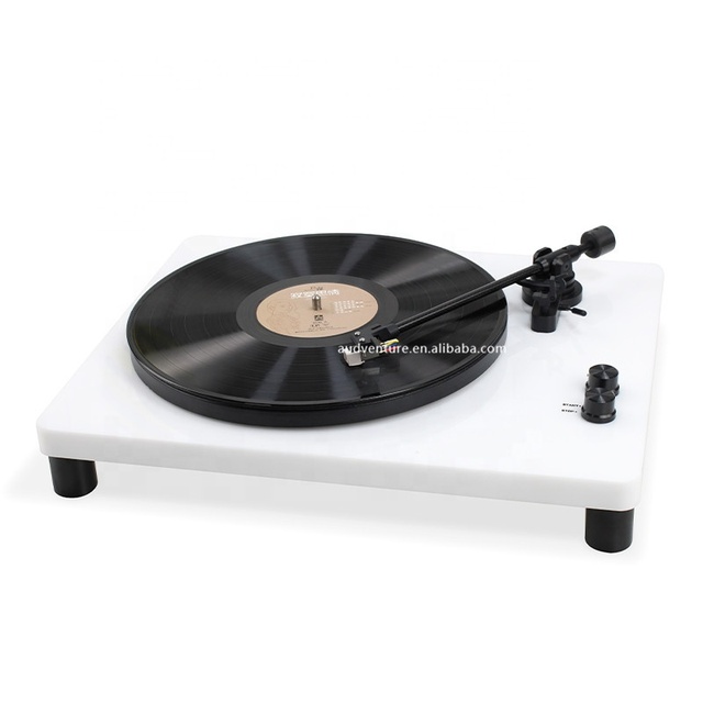 Modern Fashion White Acrylic Turntable Vinyl Records Player at 3600L MM Cartridge with Amplifier