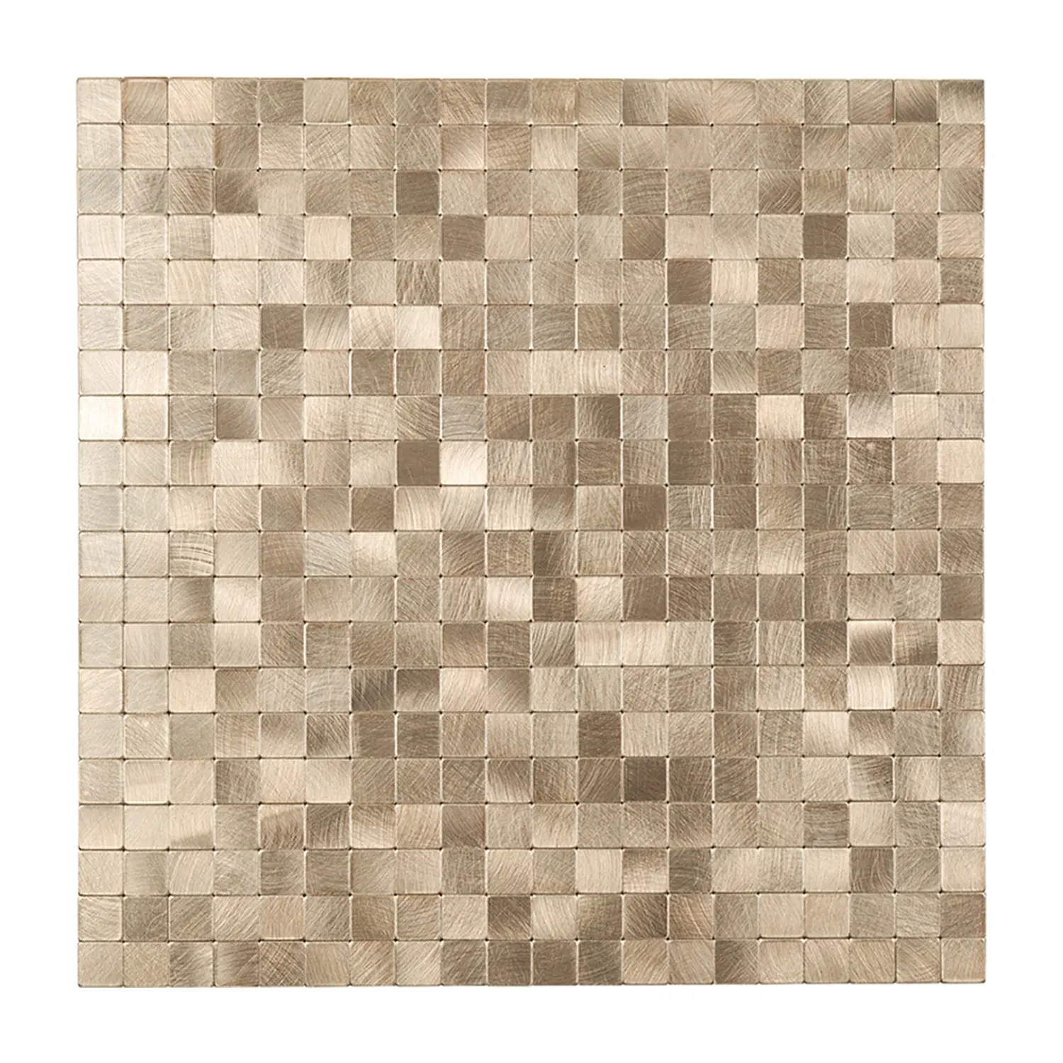 Ready to ship champagne gold brushed peel and stick aluminum mosaic