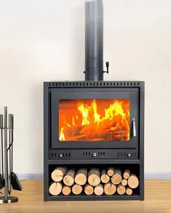 Yenilikçi gerçek yangın odun yanan ısıtıcı bir dökme demir şömine verimli Modern yakacak odun sobası ev ısınma için