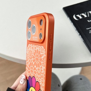 Coque de téléphone magnétique antichoc en PC haut de gamme, tendance, avec motif fleur et visage souriant orange, personnalisée en usine, pour <span class=keywords><strong>iPhone</strong></span> 17 16 Pro Max - Product Image 3