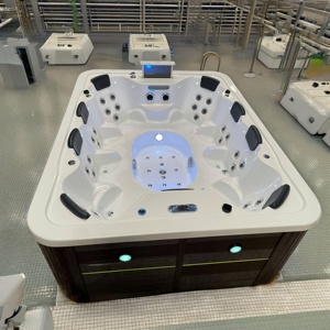Baignoire <span class=keywords><strong>Jacuzzi</strong></span> en Acrylique <span class=keywords><strong>avec</strong></span> Robinet Cascade, Éclairage <span class=keywords><strong>LED</strong></span> et Contrôle Balboa pour Usage Commercial - Product Image 5