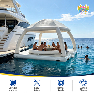 Plataforma Flotante Inflable de Lujo Personalizada para Deportes Acuáticos Comerciales, Material de PVC, Carpa Flotante para Fiestas en la <span class=keywords><strong>Playa</strong></span>, Capacidad de 100-500 kg - Product Image 4