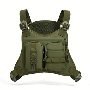Sac de poitrine tactique en nylon camouflage pour hommes, respirant et imperméable, idéal pour le cyclisme et le camping - Product Image 3