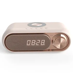 High quality phone wireless charging white noise bluetooth speaker with time display and alarm clock