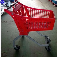 Chariot de courses pliable Jiayuan en plastique zingué, 100 % matière vierge durable, roues en PU de 5 pouces, logo personnalisé, multicolores, pour supermarchés