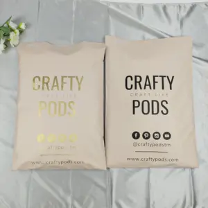 Sacs d'expédition en polyéthylène mat pêche avec logo personnalisé pour boutique de vêtements en ligne, emballages pour petites entreprises - Product Image 4