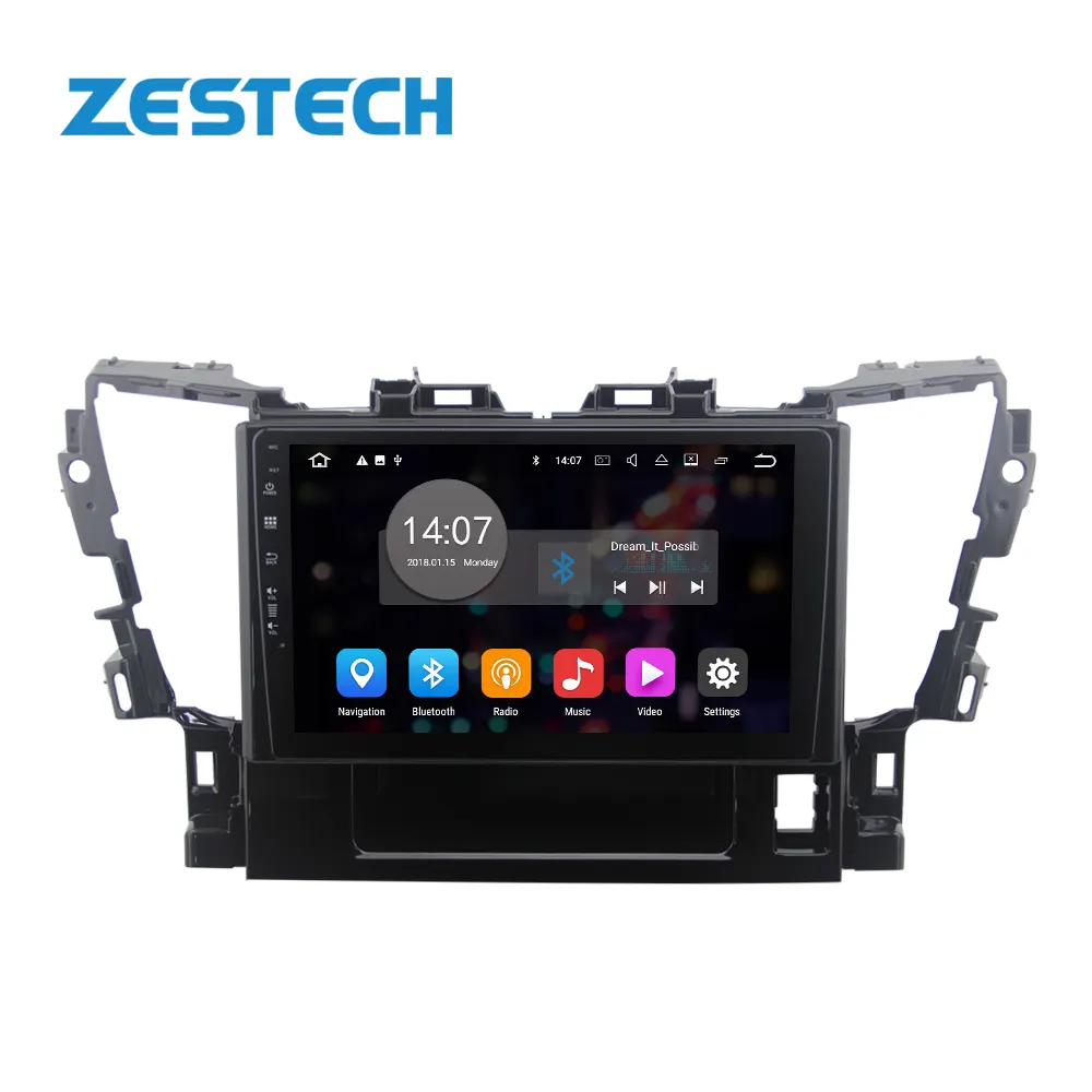 ZESTECH 10.1 "MTK8259 Android 10เครื่องเล่นสเตอริโอการนำทางสำหรับโตโยต้า Alphard 2015ระบบ GPS ดีวีดีวิทยุรถยนต์ทีวีเครื่องเล่นซีดี/ดีวีดี