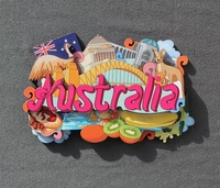 Aimants en bois magnétiques pour réfrigérateur, souvenirs de voyage pour l'Australie, le Danemark, la Russie, le Canada, les États-Unis, la Thaïlande et la Chine