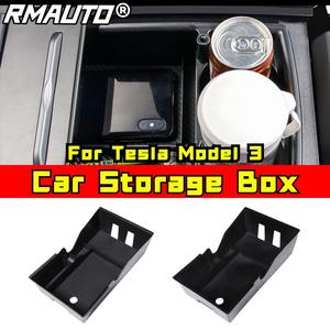 Estante de almacenamiento para coche, soporte para consola central delantera, portavasos trasero para Tesla Model 3, kit de carrocería, accesorios para coche - Product Image 1