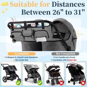 Accesorios para Cochecito de Bebé de Alta Compatibilidad, Bolsa de Almacenamiento, Organizador Doble para Cochecito con Bolsa Refrigerante - Product Image 2