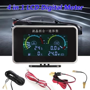 12V/24V 4-in-1 tinh thể lỏng áp suất dầu vôn kế nhiệt độ nước dầu mét với 10 mét cảm biến nhiệt độ cho xe ô tô và xe tải - Product Image 5