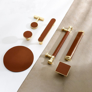 JAYA Modern High Quality Zinc Alloy Hardware Kitchen Cabinet Furniture <strong>Door</strong> Handle Drawer Decorative Leather Handle <strong>Knobs</strong> - Product Image 5
