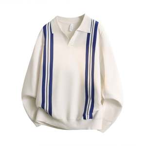 Suéter Nuevo de Primavera-Otoño 2025 para Hombre, Estilo Británico Retro, a Rayas, con Contraste, Corte Ajustado, Camiseta de Punto, Sudadera, Camisa Informal de Negocios - Product Image 3