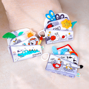 Nuevo diseño, patrones de animales multifuncionales, tela suave, libro de tela, juguete chirriante arrugado, juguete divertido para bebé H099 - Product Image 4