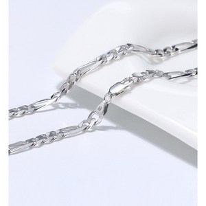 16インチ-24インチミニマリズム5mm厚925スターリングシルバーフィガロチェーンネックレス男性女性用 - Product Image 3