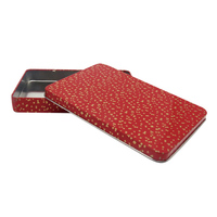 Boîte en métal carrée gaufrée pour emballage cadeau de luxe, design haut de gamme, conteneur métallique décoratif, alimentaire et durable